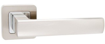 SAFITA Дверна ручка + накладки для санвузла Safita 215 R40 SN / CP матовий нікель / полірований хром