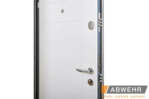 Abwehr Входные двери модель Palermo комплектация Classic (цвет Ral 8019 + Белая)