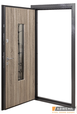 Abwehr Входные двери со стеклом Solid Glass комплектация Defender (цвет RAL 8022Т)