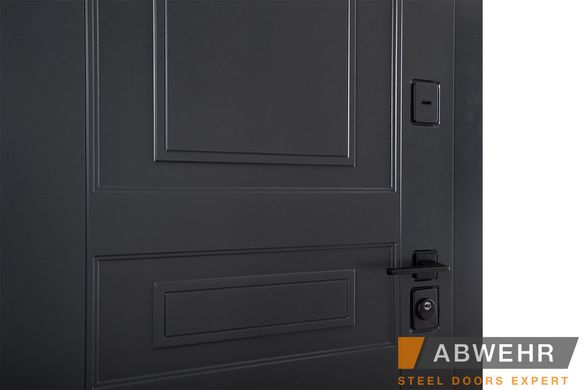 Abwehr Входная дверь с терморазрывом модель Scandi комплектация COTTAGE (цвет RAL 7021 + белая)