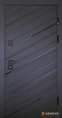 Abwehr Вхідні двері модель Rain (Колір Чорна Шагрінь + Білий супермат) комплектація Megapolis MG3
