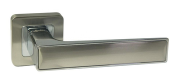 SAFITA Дверная ручка + накладки для санузла Safita 730R40 SN/CP матовый никель/хром полированный