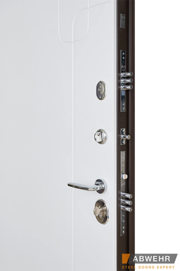 Abwehr Входные двери с терморазрывом модель Softana (цвет RAL 8019 + Белый) комплектация COTTAGE