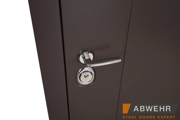 Abwehr Вхідні двері з терморозривом модель Softana (колір RAL 8019 + біла) комплектація COTTAGE