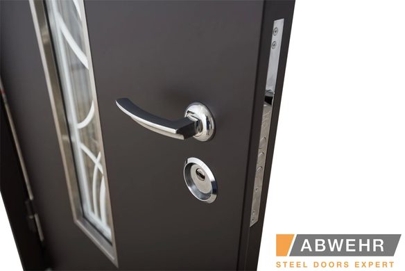 Abwehr Вхідні двері модель Solid Glass (колір Ral 8022T) комплектація Defender