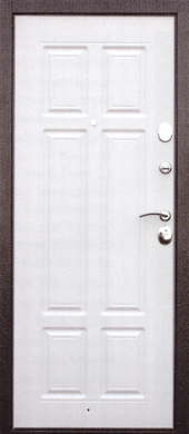 Входная дверь Аляска Серебро металл/мдф Сосна белая