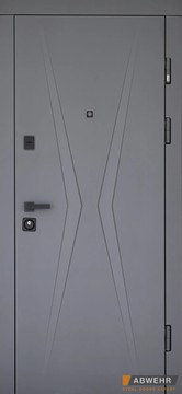Abwehr Входные двери модель Factoria (цвет асфальт + Белый супермат) комплектация Classic+