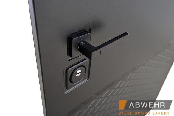 Abwehr Вхідні двері модель Loriana (колір Чорна шагрень+білий) комплектація Megapolis MG3