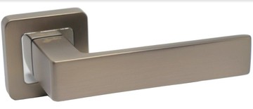 SAFITA Дверна ручка + накладки для санвузла Safita 659R40 MSB / CP графіт / хром полірований