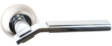SAFITA Дверна ручка + накладки для санвузла Safita 251 R41 SN / CP матовий нікель / полірований хром