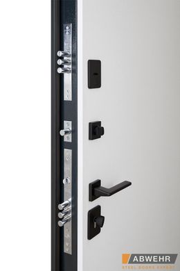 Abwehr Вхідні двері з терморозривом модель Scandi (колір RAL 7021 + біла) комплектація COTTAGE