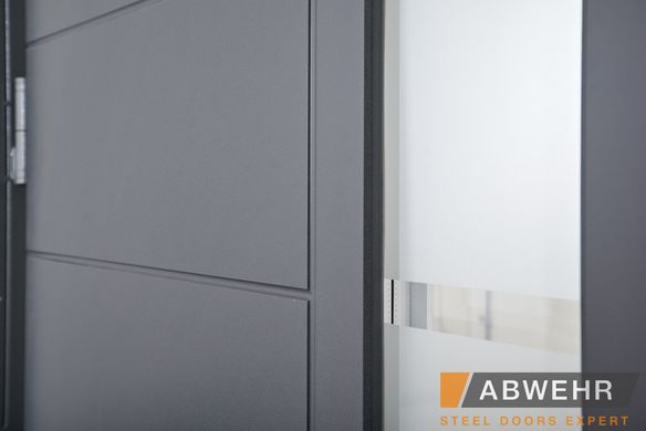 Abwehr Входная дверь со стеклом модель Liberty Glass (Цвет RAL 7016+Белая) комплектация Classic+