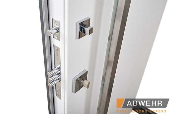 Abwehr Вхідні двері зі склом модель Liberty Glass (Колір RAL 7016+Біла) комплектація Classic+