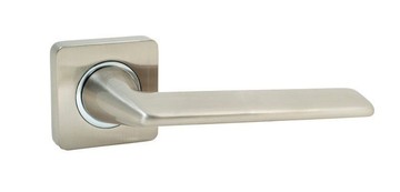 SAFITA Дверна ручка + накладки для санвузла Safita 319R40 SN / CP матовий нікель / хром полірований